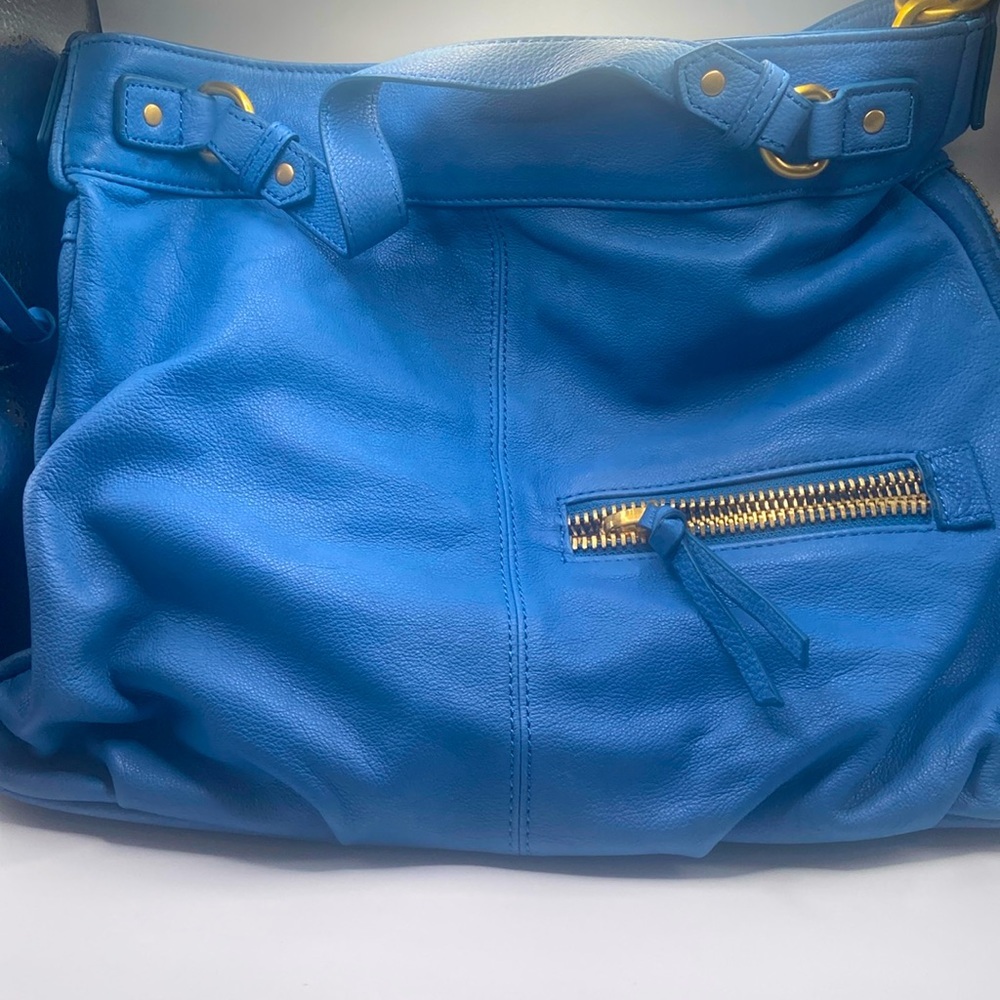 Steven Steve Madden Leather Bhugo Hobo Handbag Blue NWT
